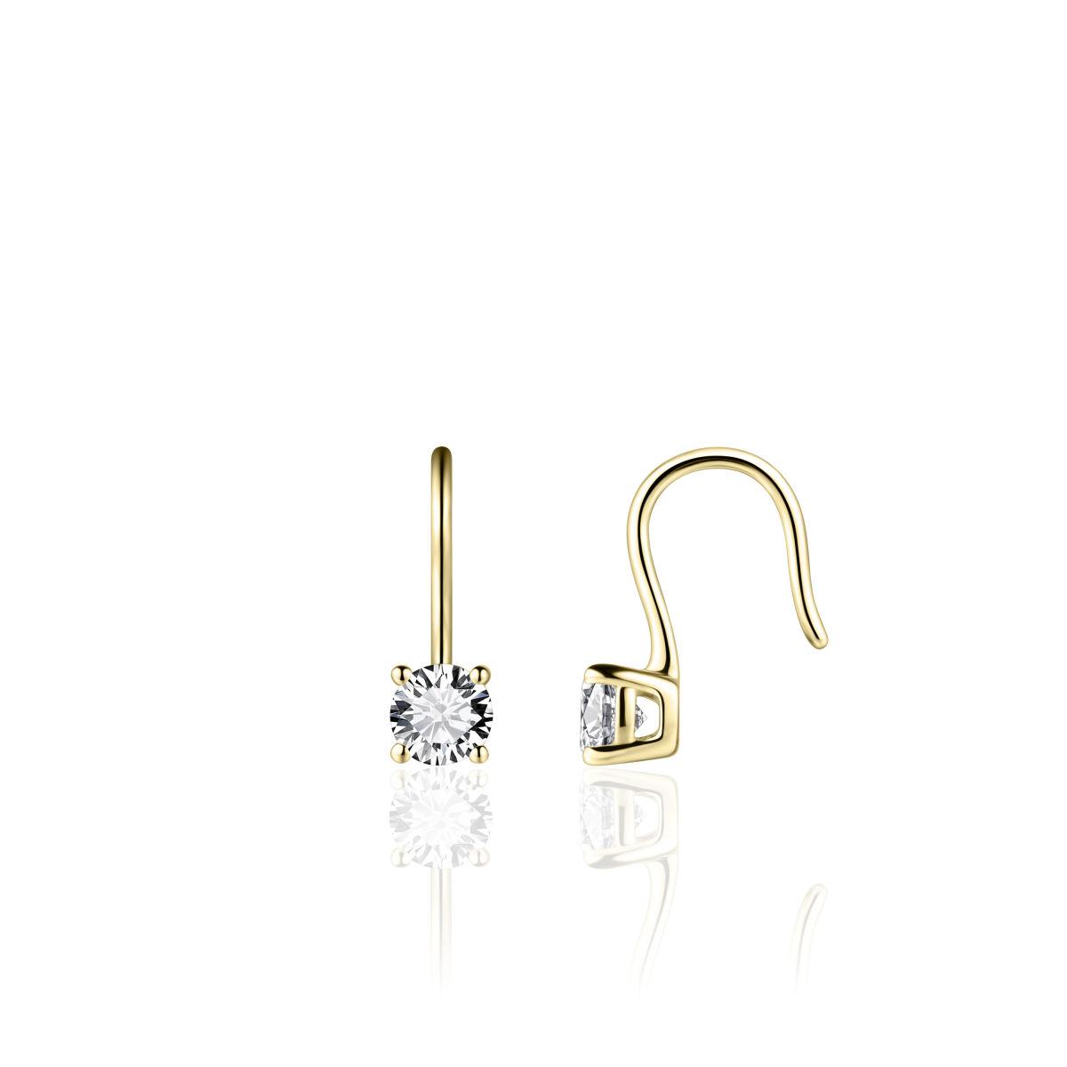 Gold Vermeil Cubic Zirconia Drop Stud Earrings