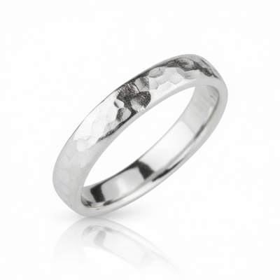 Lavan Sterling Silver Hammered Band Ring