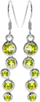 Sterling Silver Peridot Bubble Drop Earrings