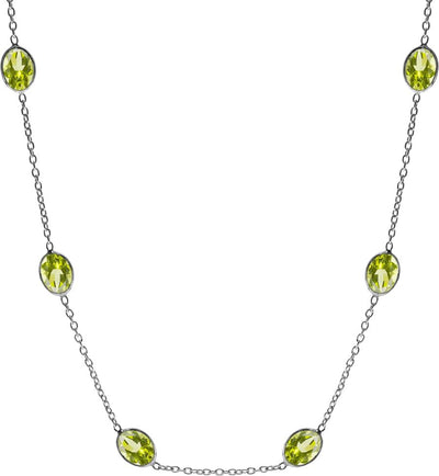 Sterling Silver Bezel-Set Faceted Blue Topaz Necklace