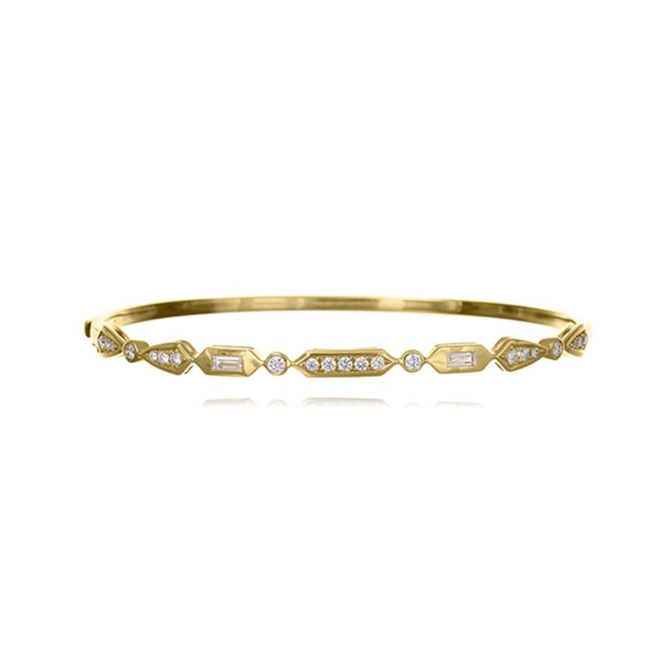 18ct Yellow Gold Diamond Bangle