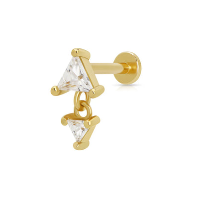 Scream Pretty Gold Diamond Drop Single Flat Back Earring