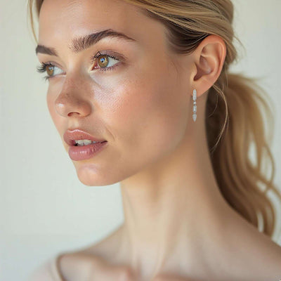 18ct Yellow Gold Diamond Drop Earrings