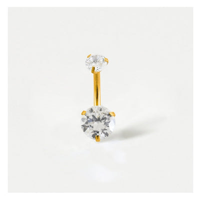 Kingsley Ryan Rose Gold Double Gemset Belly Bar