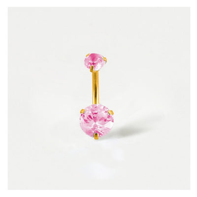 Kingsley Ryan Rose Gold Double Gemset Belly Bar