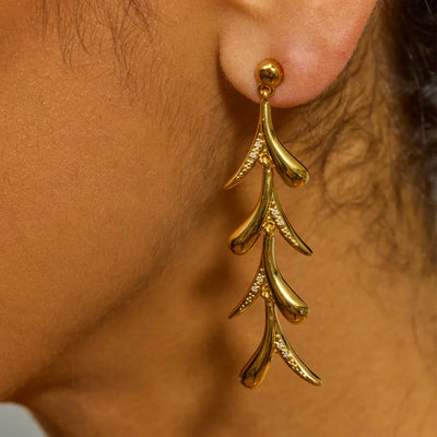 Lucy Q Sycamore Gold Vermeil White Topaz Drop Earrings