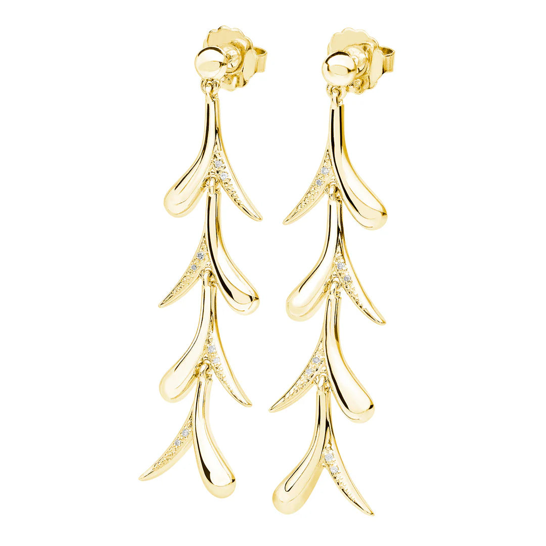 Lucy Q Sycamore Gold Vermeil White Topaz Drop Earrings