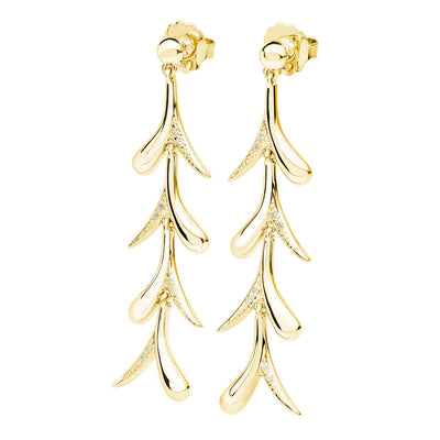 Lucy Q Sycamore Gold Vermeil White Topaz Drop Earrings