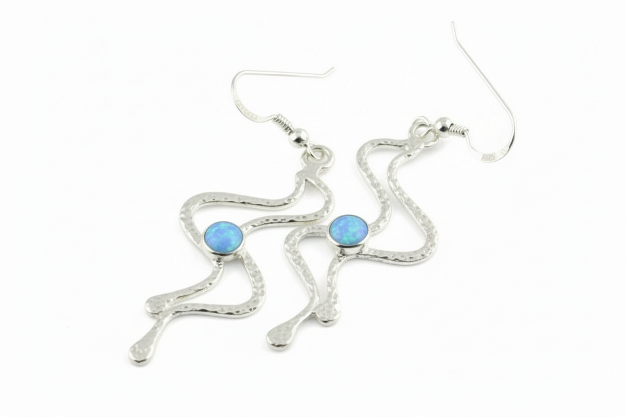 Lavan Sterling Silver Opal Drop Earrings