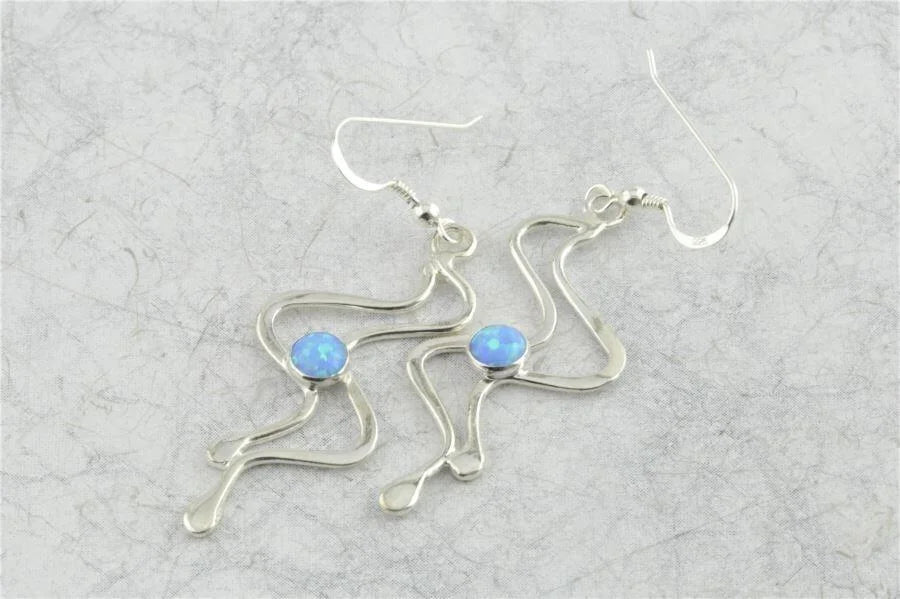 Lavan Sterling Silver Opal Drop Earrings