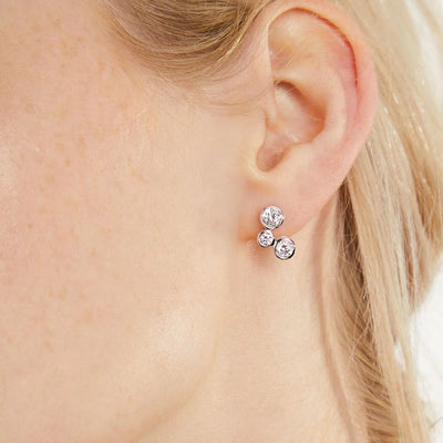Jools Sterling Silver Cubic Zirconia Bubbles Earrings