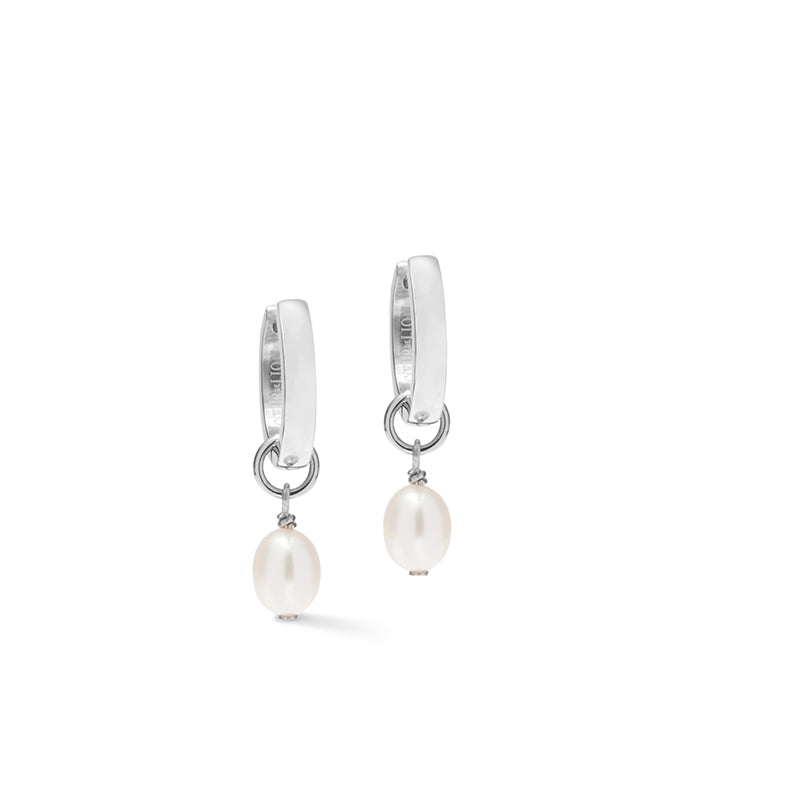 Coeur De Lion Cosmic Pearls Soft Silver Hoop Earrings