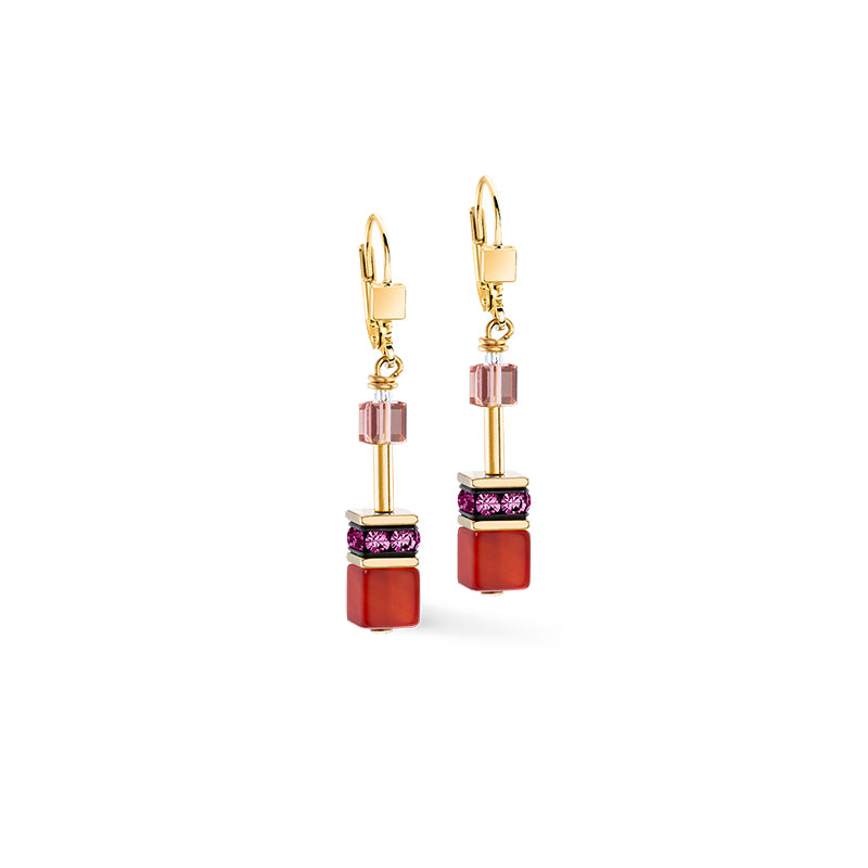 Coeur De Lion GeoCUBE® Iconic Precious Festive Red Earrings