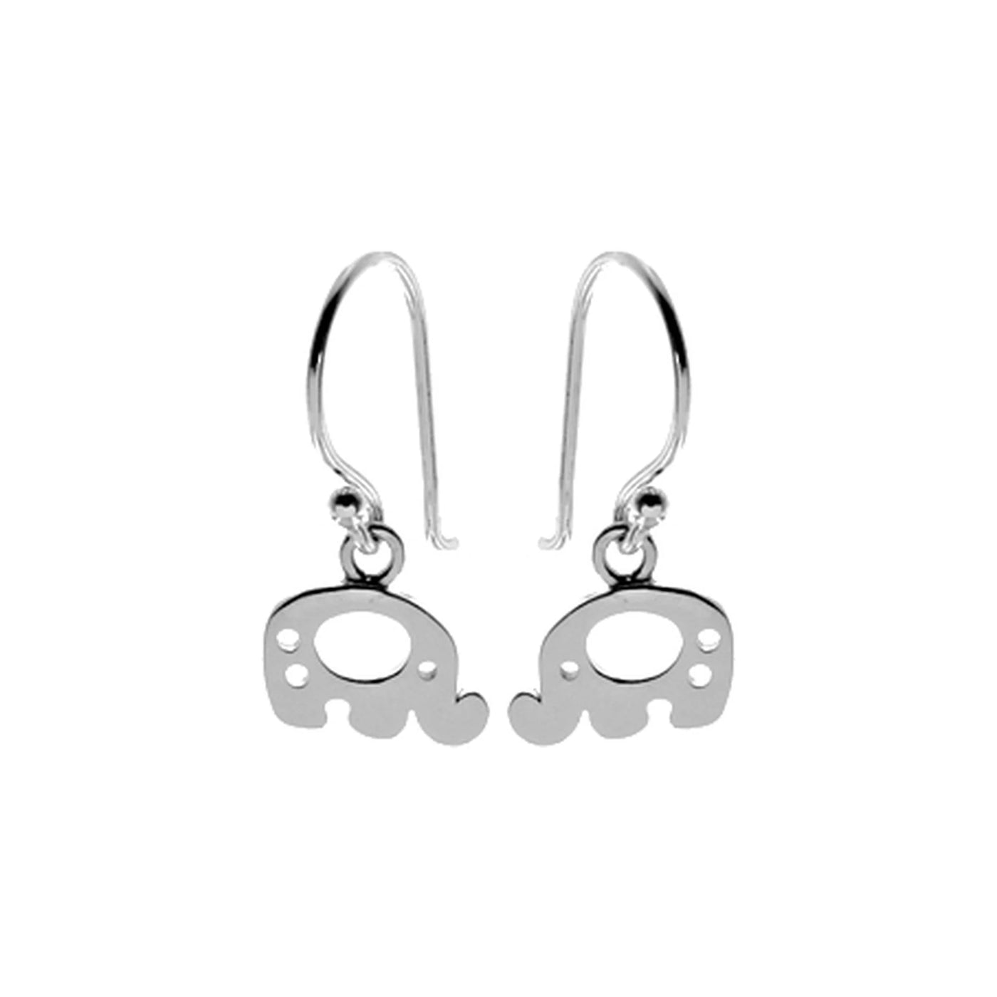 Sterling Silver Elephant Hook Drop Earrings