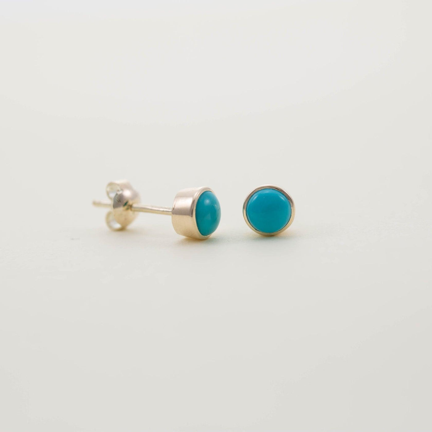 Simon Alexander 9ct Gold Turquoise Stud Earrings - Rococo Jewellery