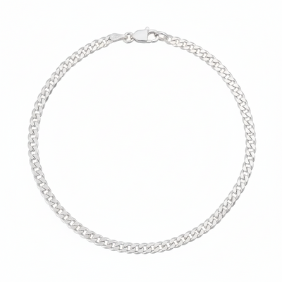 18"  Sterling Silver Flat Curb Chain Necklace