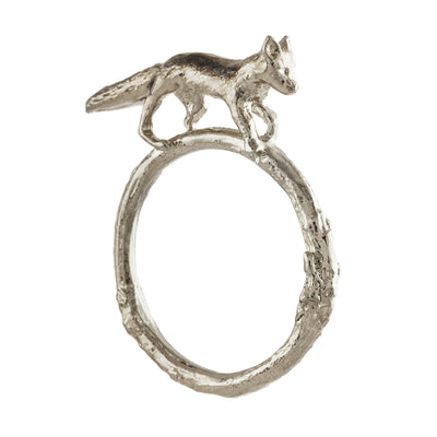 Alex Monroe Sterling Silver Prowling Fox Ring
