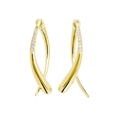 Lucy Q Sycamore Gold Vermeil White Topaz Front/Back Earrings