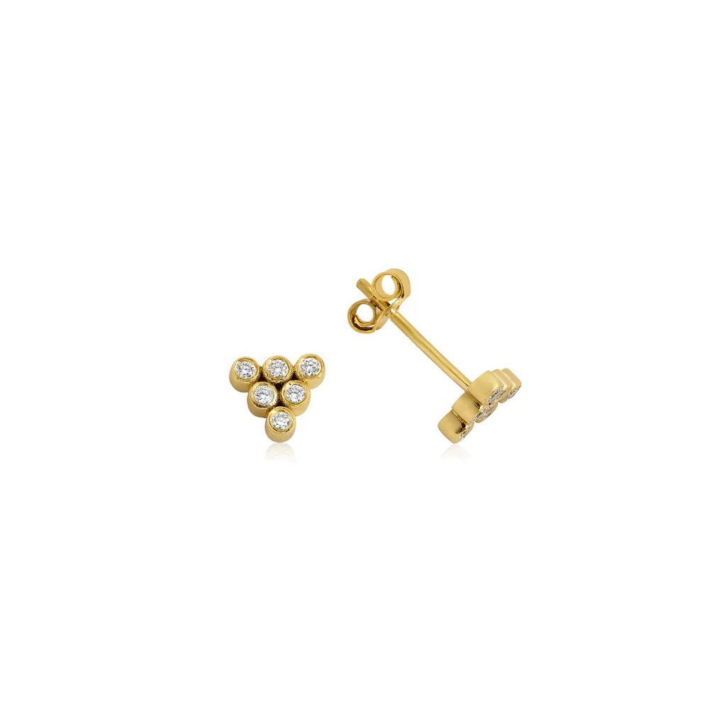 GFG 18k Yellow Gold Mara Diamond Stud Earrings