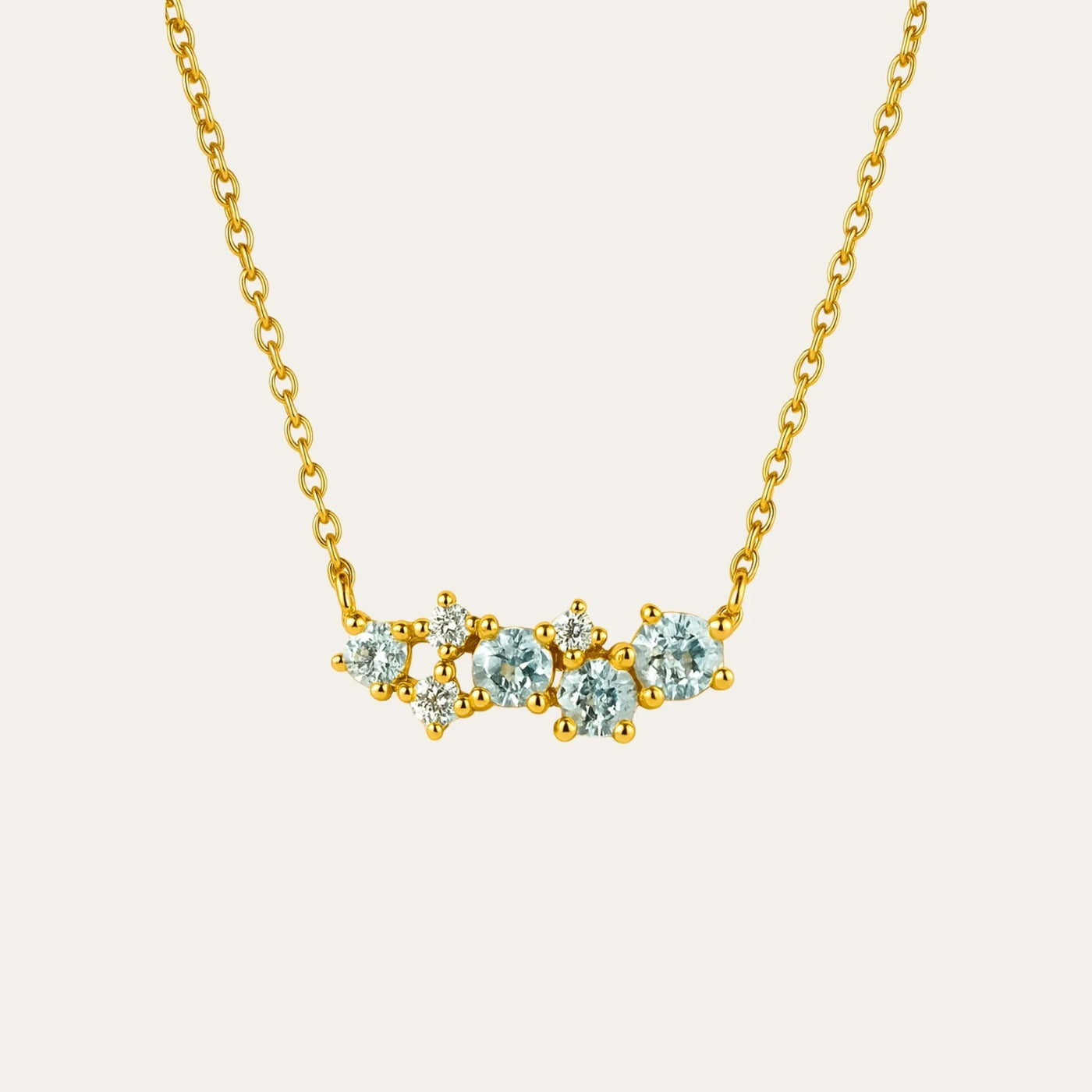 Dainty London Gold Topaz Cluster Elara Necklace