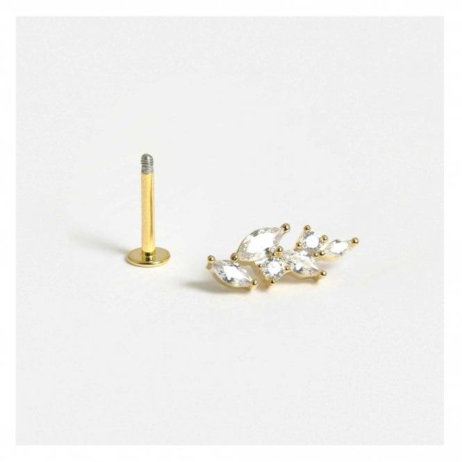 Kingsley Ryan Gold Fiorella Petals Stud Earring - Rococo Jewellery