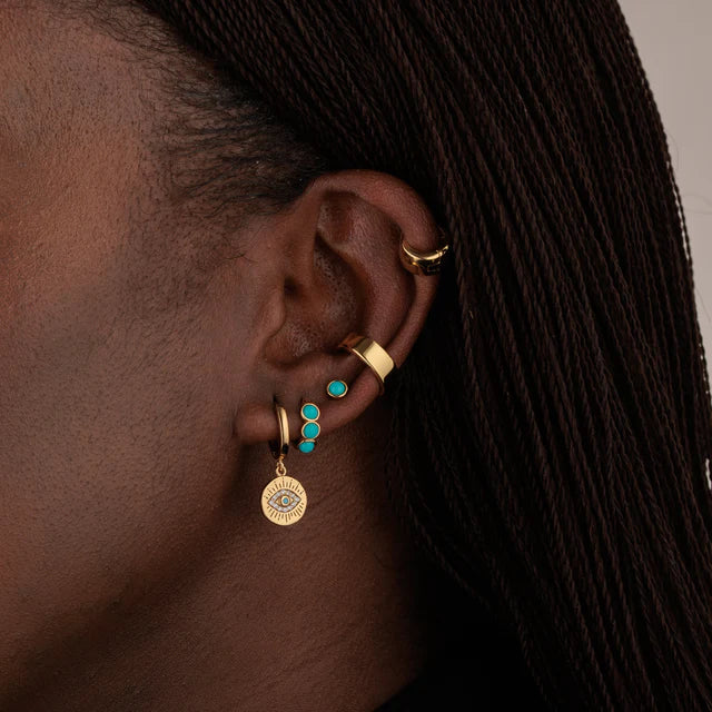 Scream Pretty Gold Vermeil Turquoise Huggie Earrings