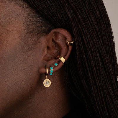 Scream Pretty Gold Vermeil Turquoise Huggie Earrings