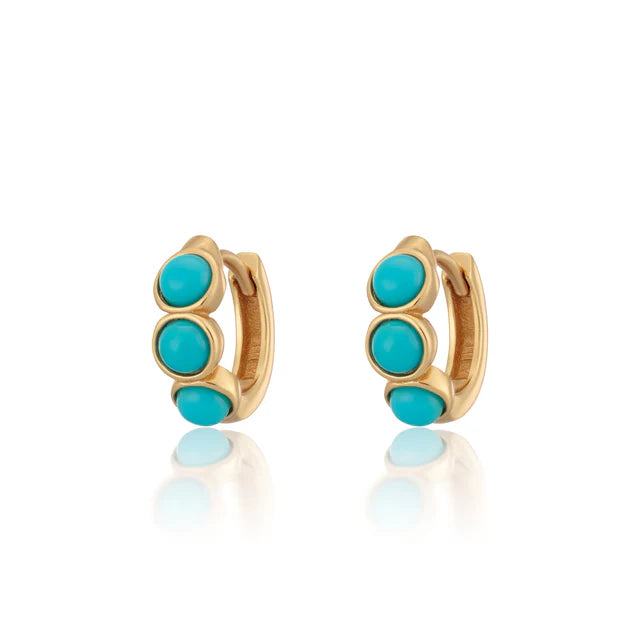 Scream Pretty Gold Vermeil Turquoise Huggie Earrings