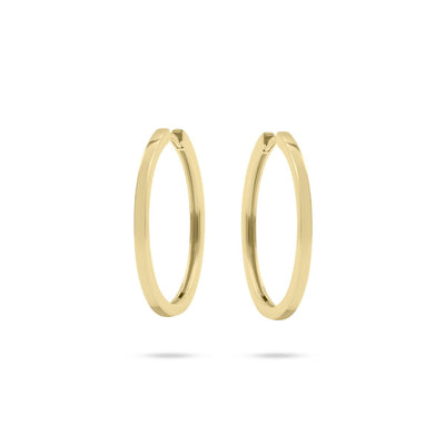 Gold Vermeil Sterling Silver 3cm Polished Hoop Earrings