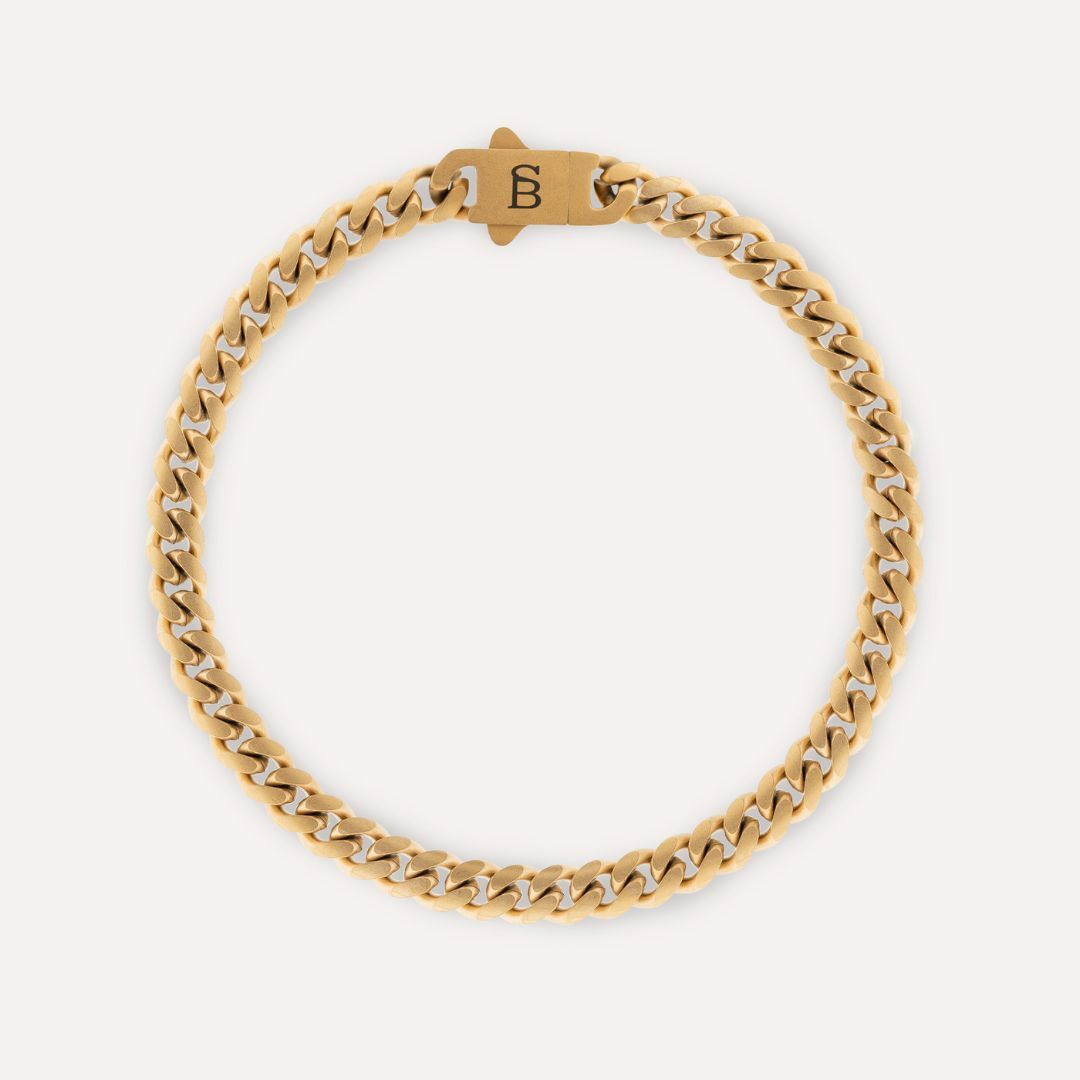 Svelte Stephen Gold Stainless Steel Chain Bracelet