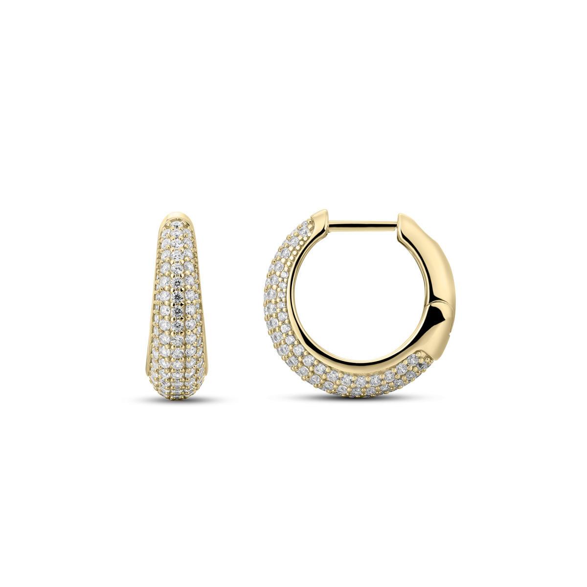 Gold Vermeil Cubic Zirconia Pavé Hoop Earrings