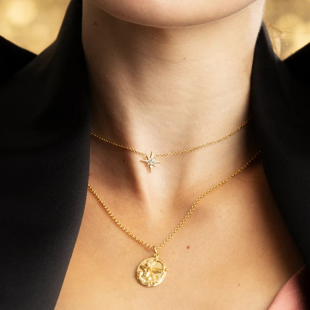 Scream Pretty Gold Cubic Zirconia Starburst Necklace