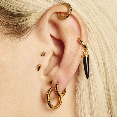 Scream Pretty Gold Teardrop Single Flat Back Earring