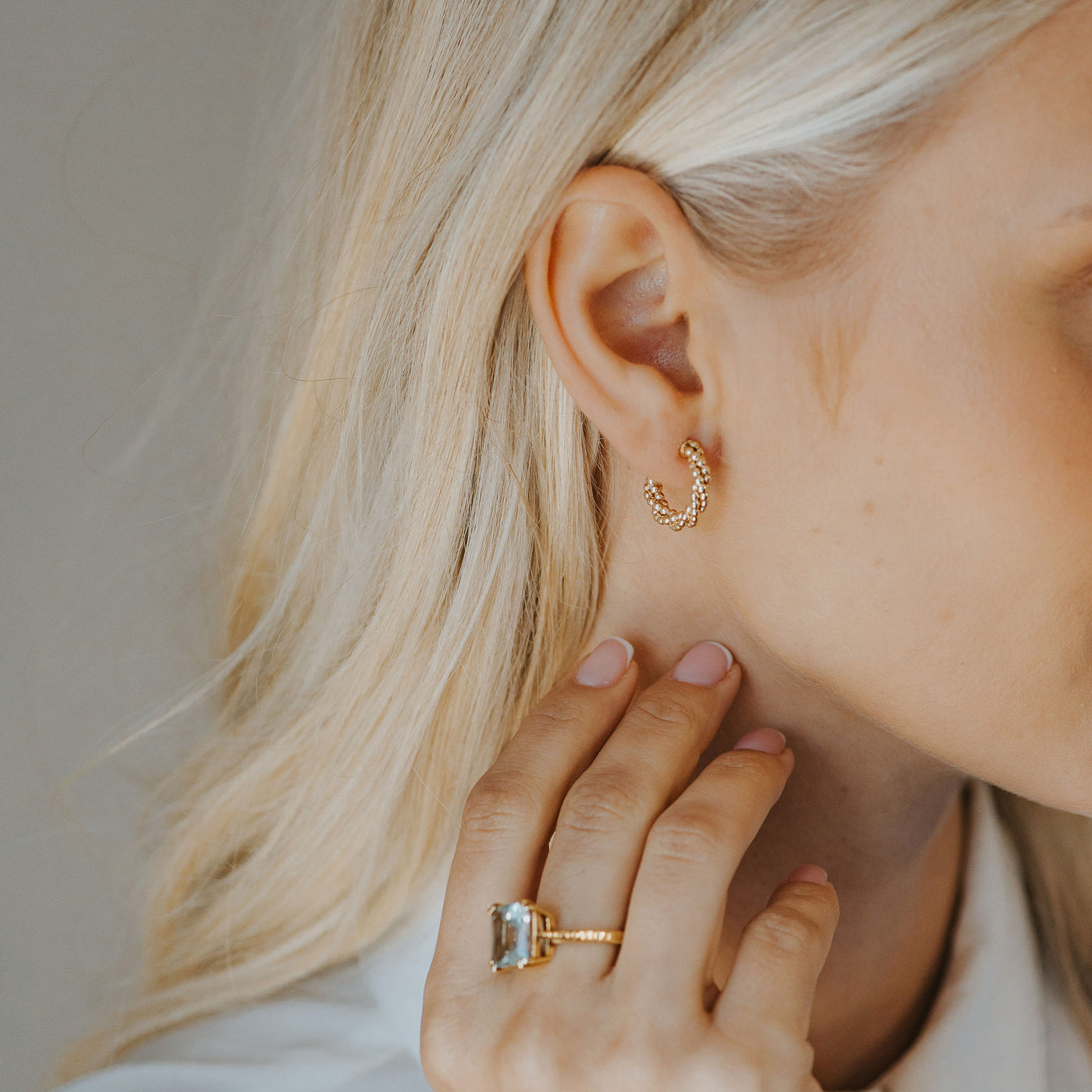 Dainty London Gold Barnacle Huggie Hoop Earrings