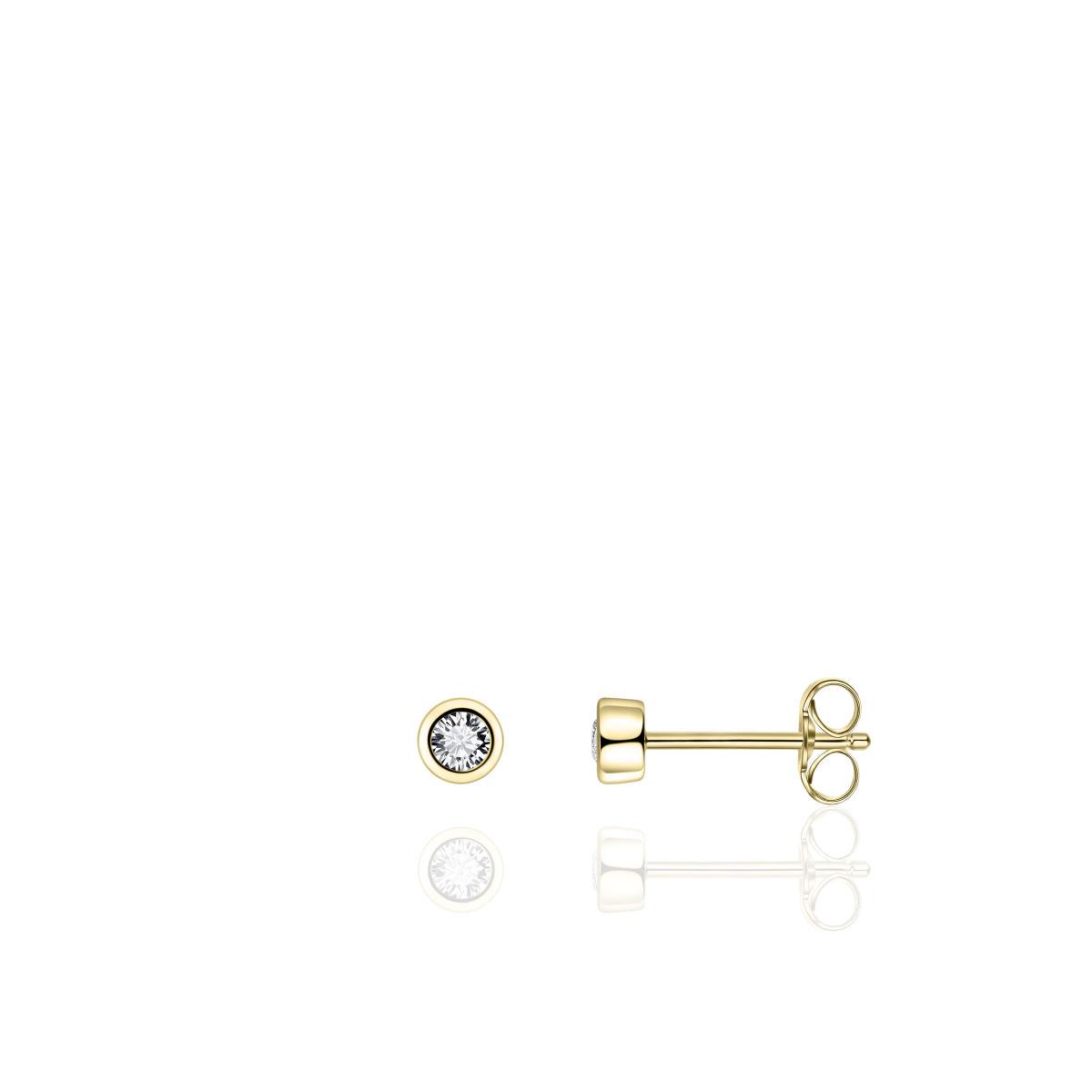 Gold Vermeil Cubic Zirconia Stud Earrings