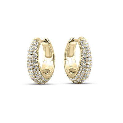 Gold Vermeil Cubic Zirconia Pavé Hoop Earrings