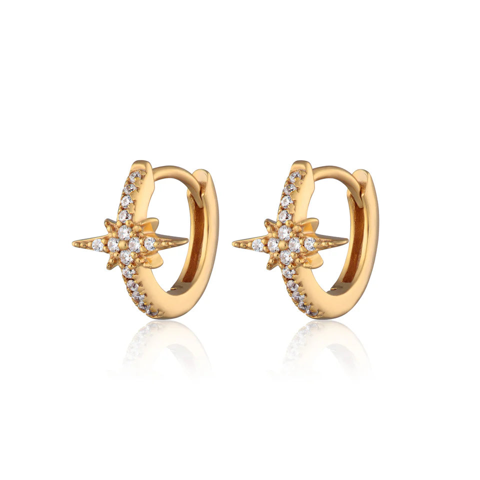 Scream Pretty Gold Vermeil Starburst Huggie Earrings