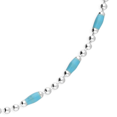 Sterling Silver Turquoise Beaded Bracelet