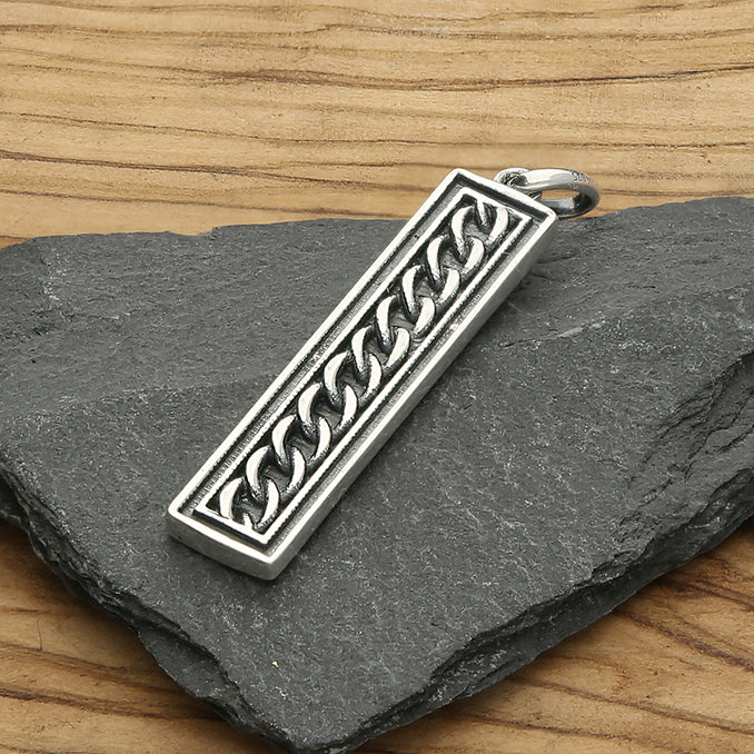 Sterling Silver Oxidised Ingot Pendant