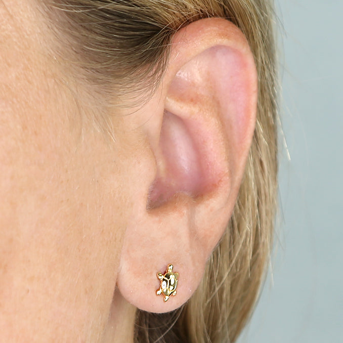 18ct Gold Vermeil Small Turtle Stud Earrings