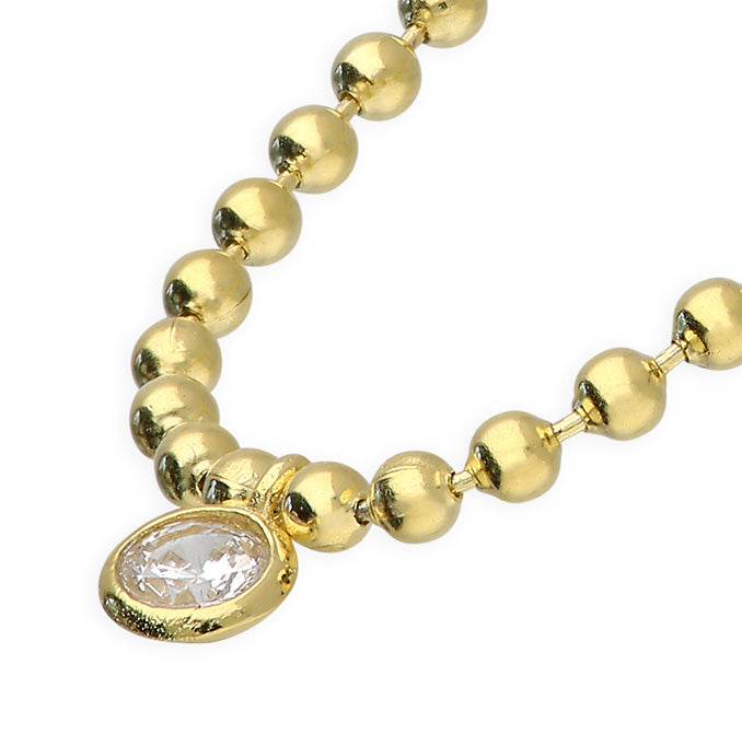 Gold Vermeil Cubic Zirconia Charm Necklace