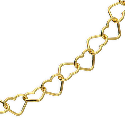 Gold Vermeil Open Heart Link Necklace