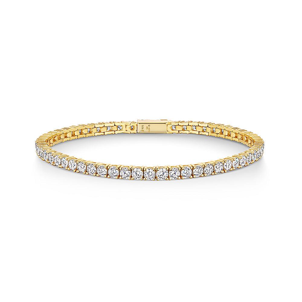 Jools Gold Cubic Zirconia Tennis Bracelet - Rococo Jewellery