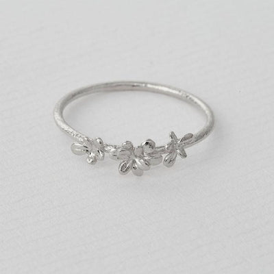 Alex Monroe Silver Tiny Sprouting Rosette Ring - Rococo Jewellery