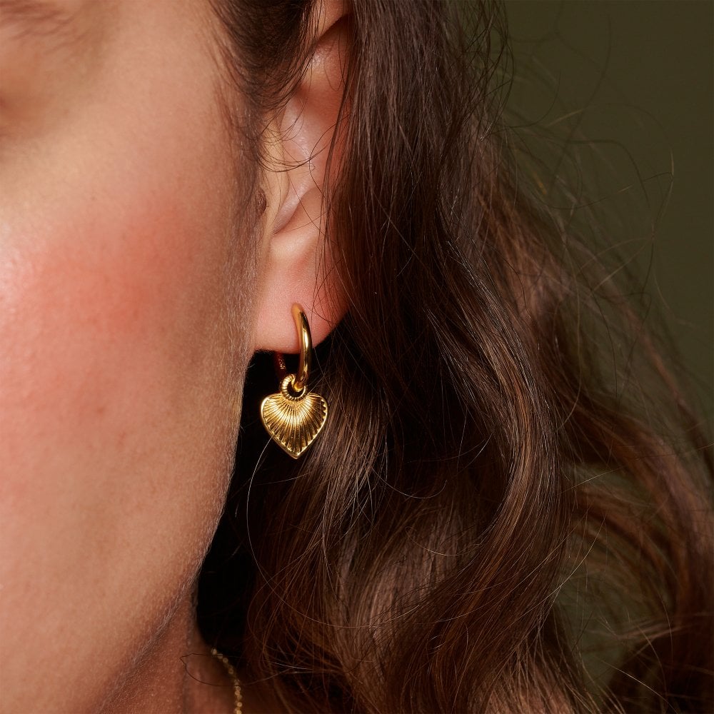 Hot Diamonds Gold Vermeil Essence Heart Huggie Earrings