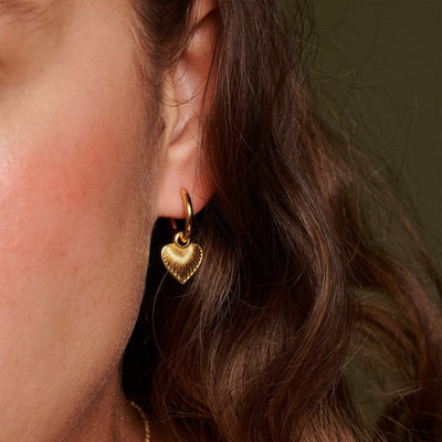Hot Diamonds Gold Vermeil Essence Heart Huggie Earrings