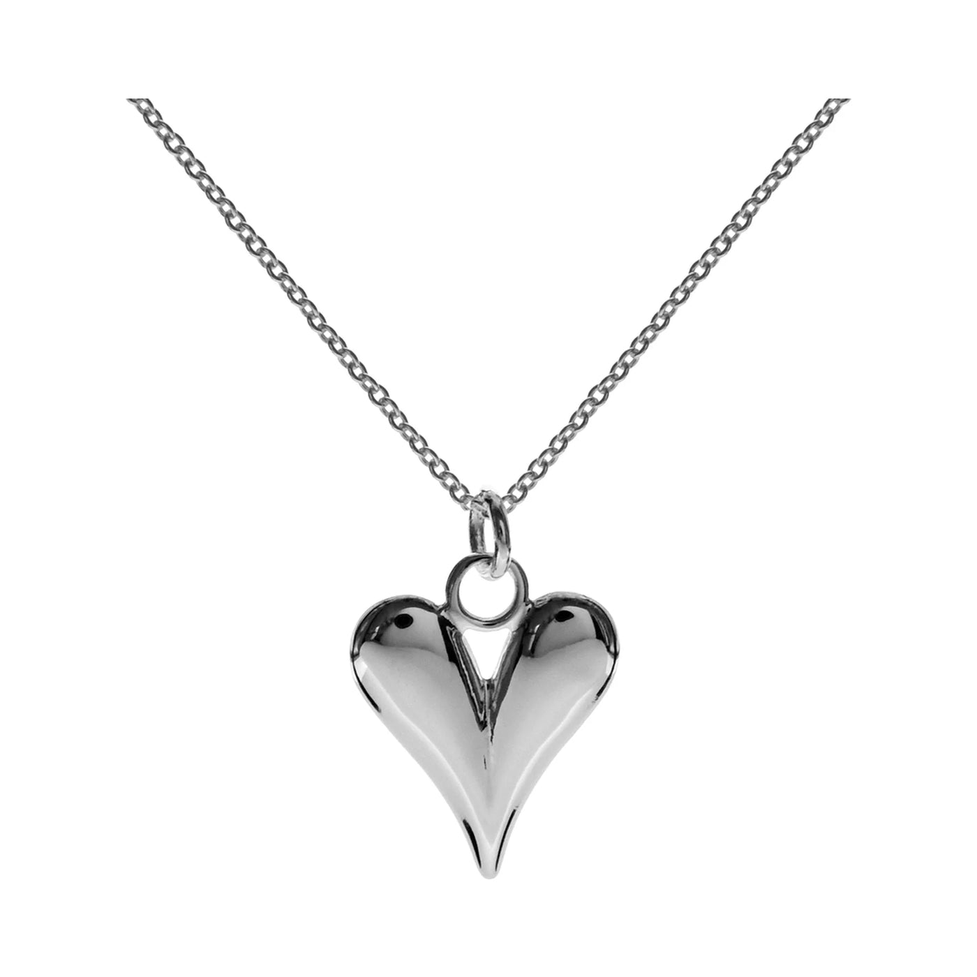 Sterling Silver Elongated Heart Necklace