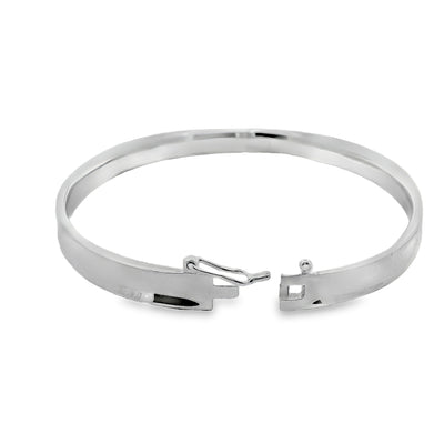 Sterling Silver Hinged Hub Bangle