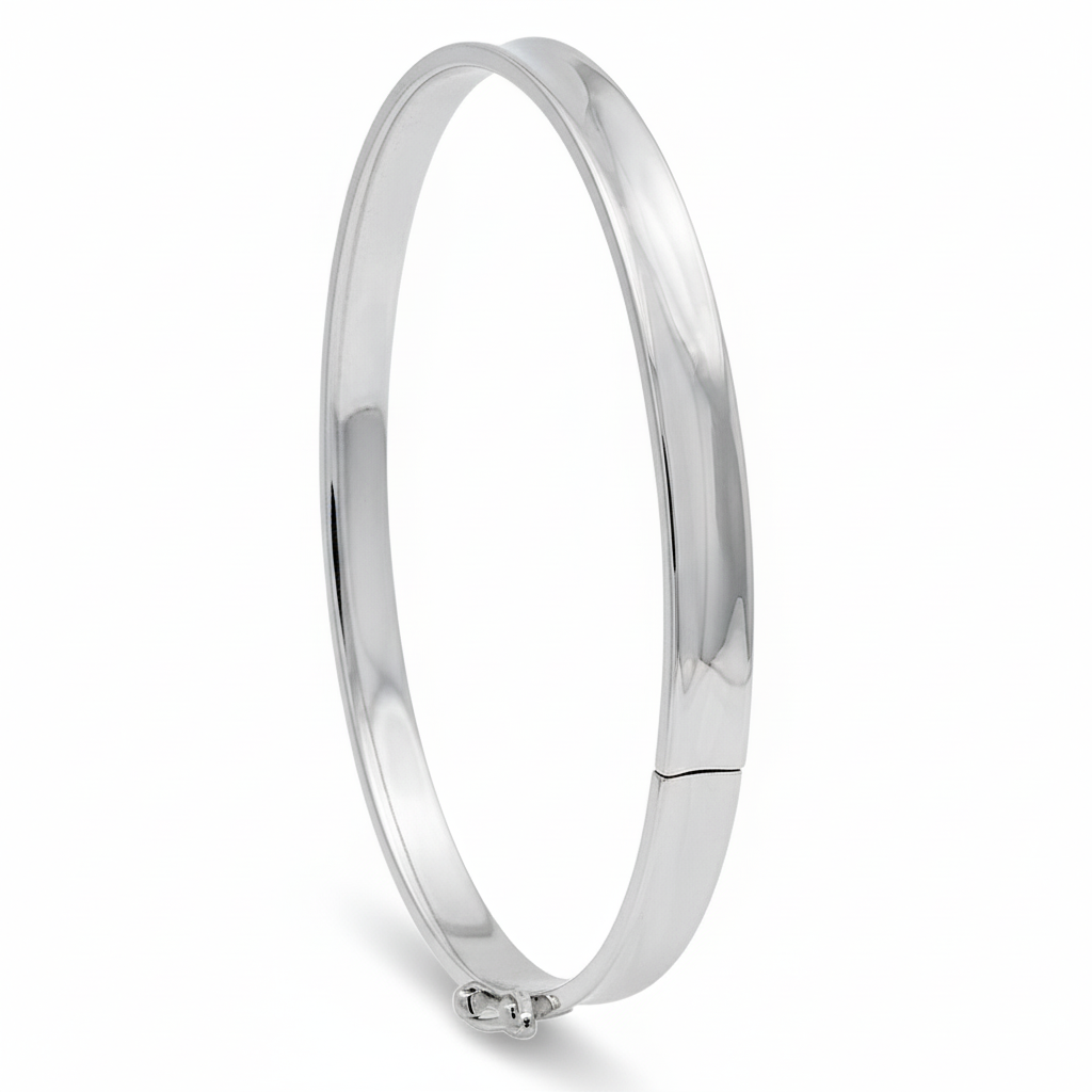 Sterling Silver Hinged Hub Bangle