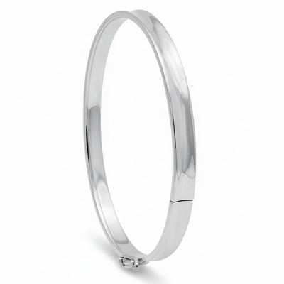 Sterling Silver Hinged Hub Bangle